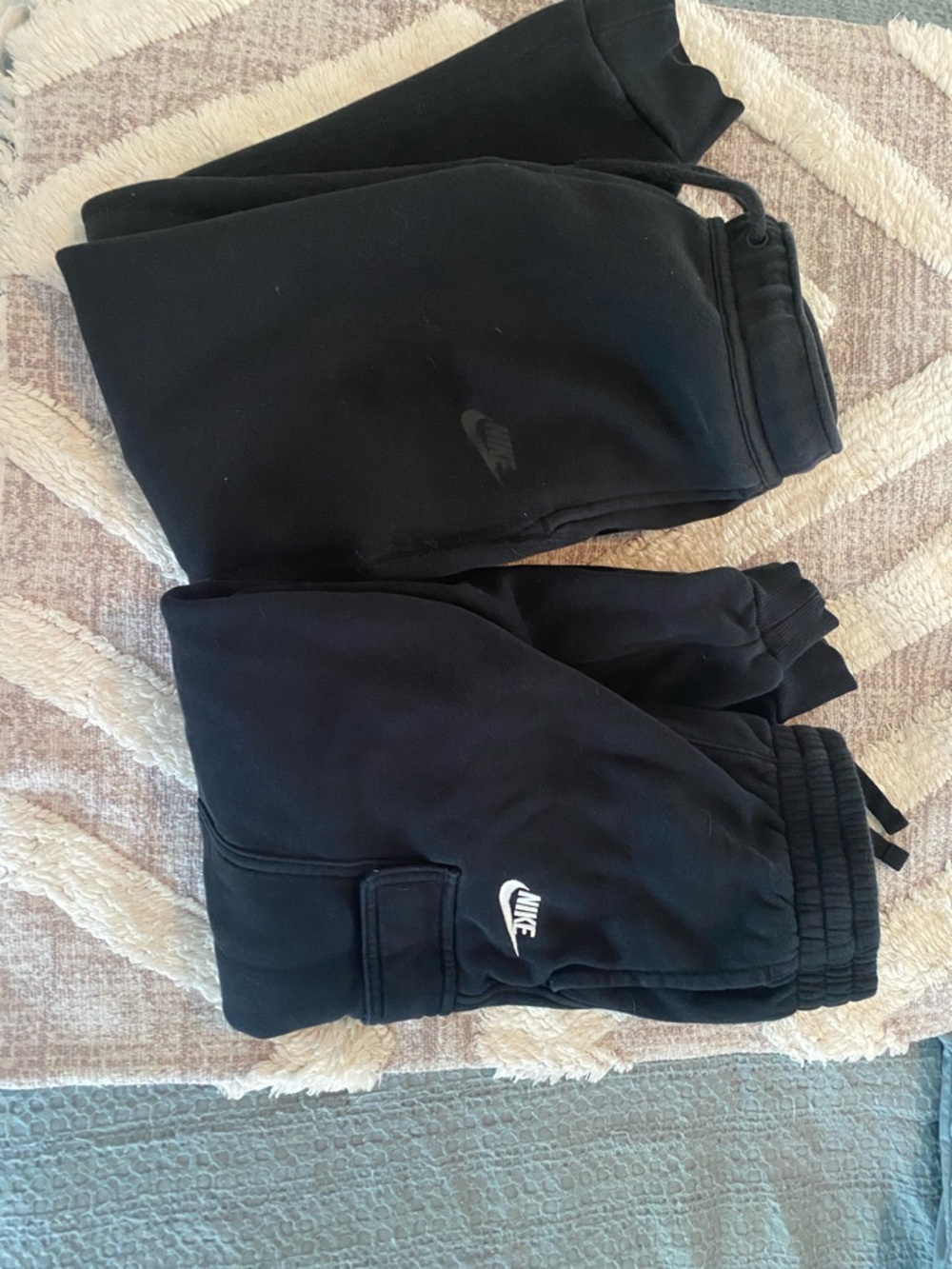 Nike Black Jogger Sweatpants Duo with Swoosh Logos